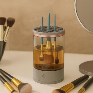 BUFFER® USB Şarjlı Makyaj Fırçası Temizleyici Aparat Hızlı Kurutmalı, Çok Yönlü Fırça Temizleyici